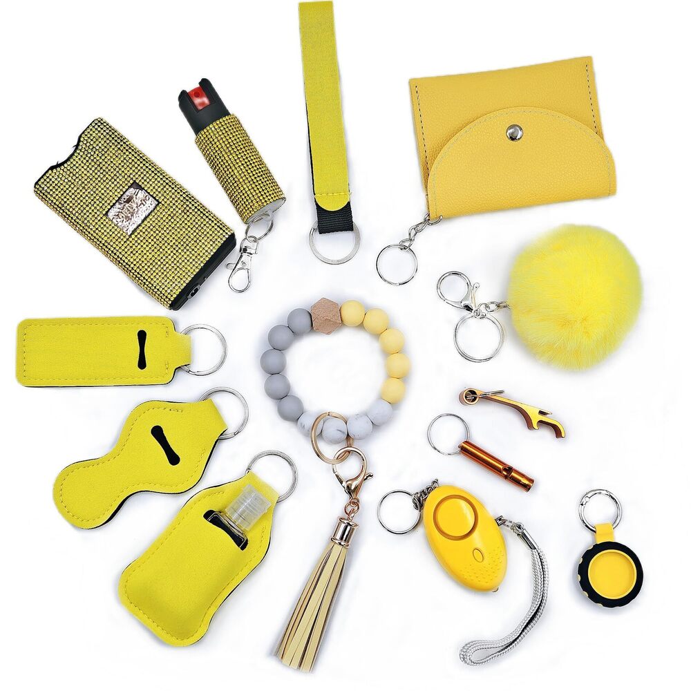 3382 Gift Keychain Set with Card Holder, Wristlet Strap, Whistle, Travel